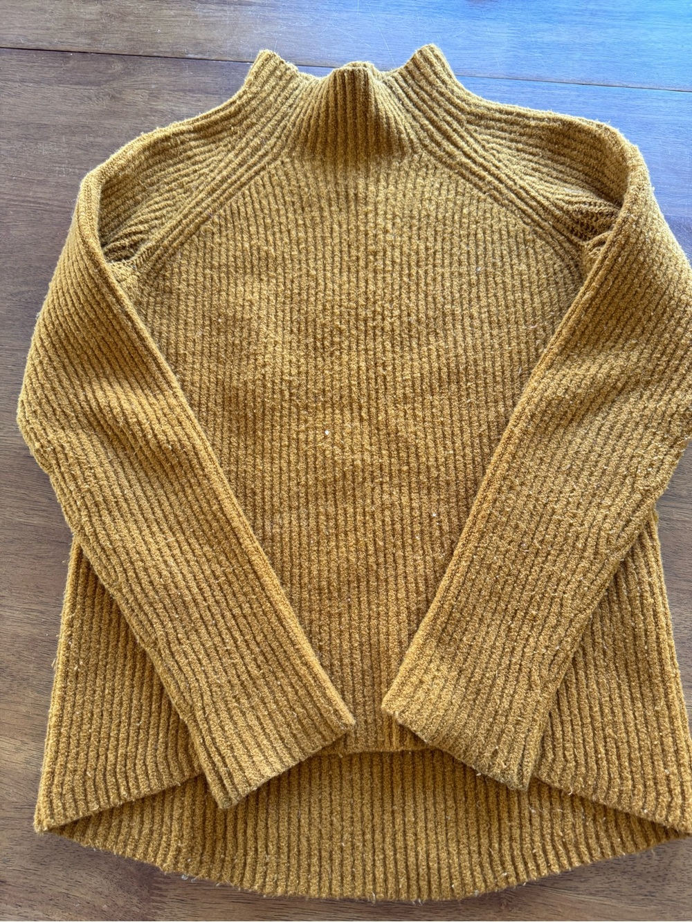 Madewell Ribbed Wool Blend Sweater in Mustard